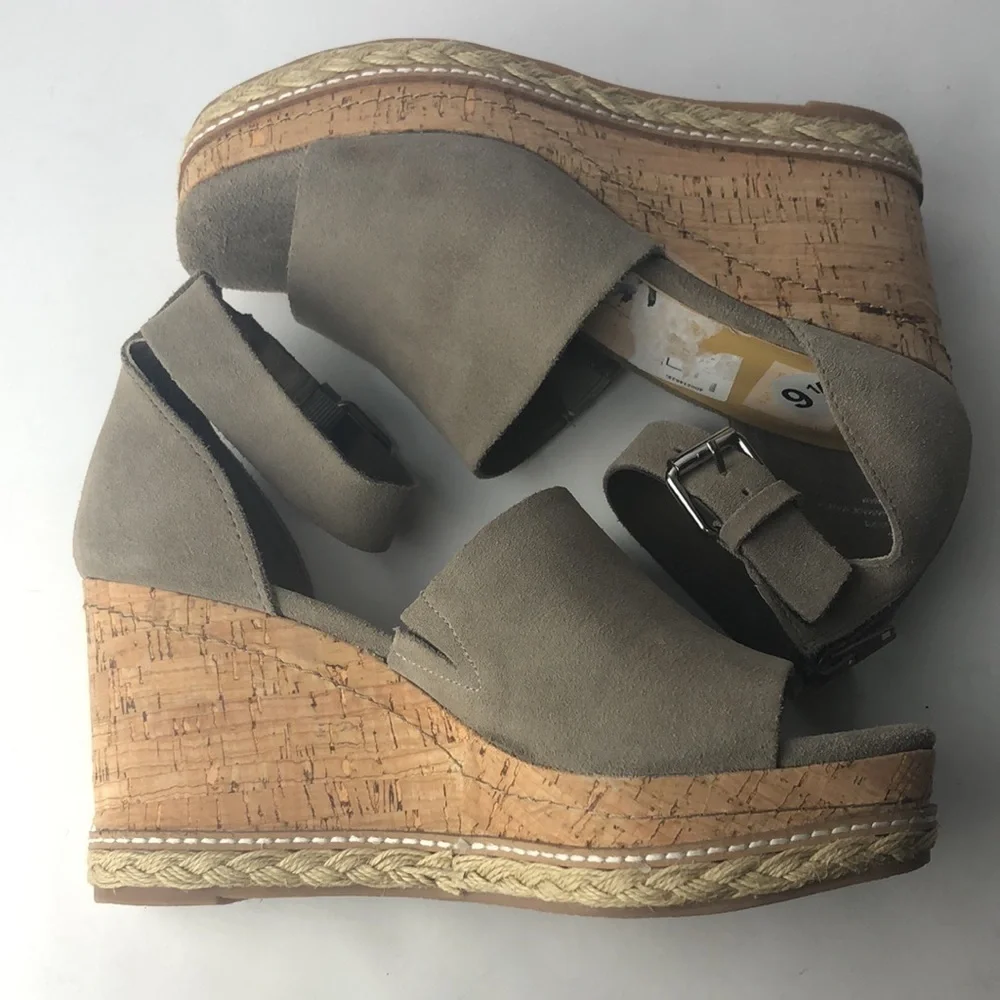 Dolce Vita Otto Espadrille Peep Toe Wedges Sandals 9.5